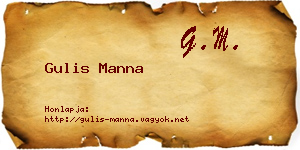 Gulis Manna névjegykártya
